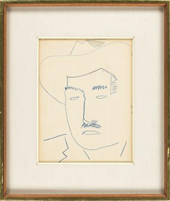 JOHN GRAHAM (1886-1961) Two color crayon portrait drawings.